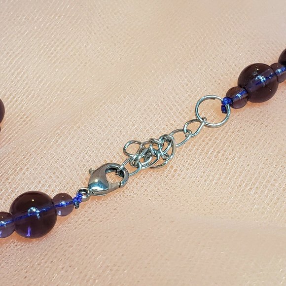 Vintage Amethyst Nugget Beaded Statement Necklace - Picture 8 of 9